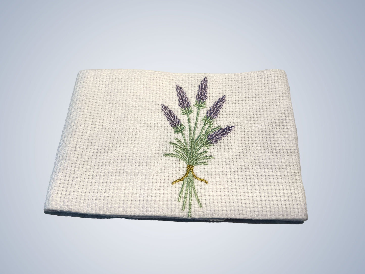 Toilet paper holder, 100% cotton, Lavender embroidery