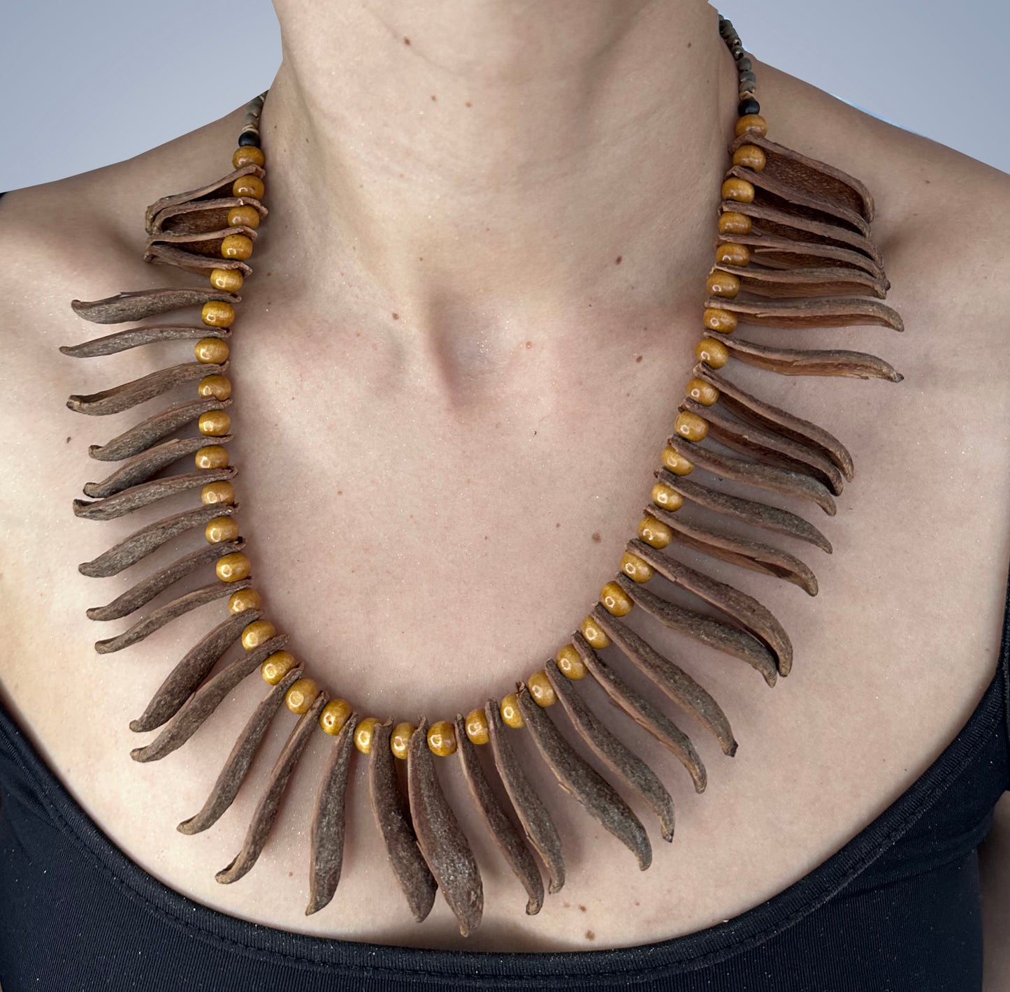 Choker, pink cedar pod petals