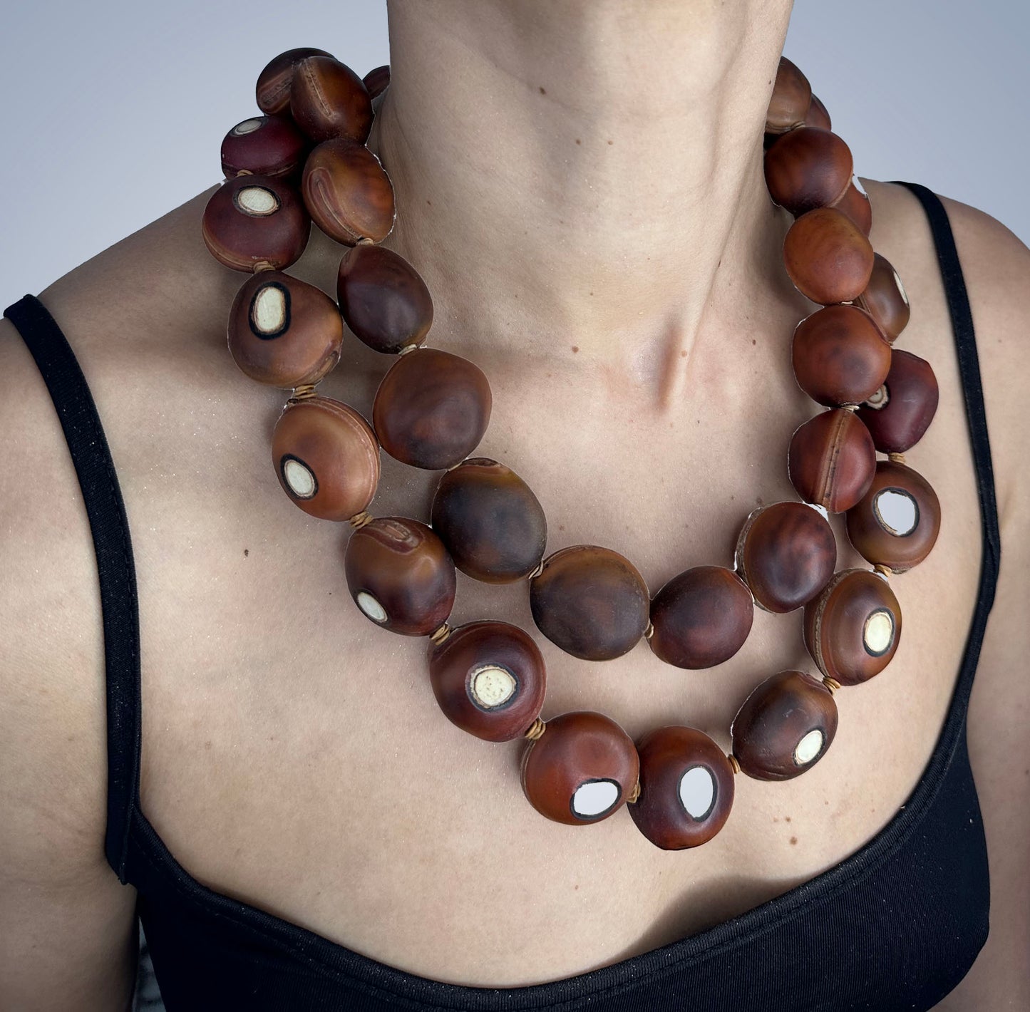 Sanded Bull's Eye Seed Necklace