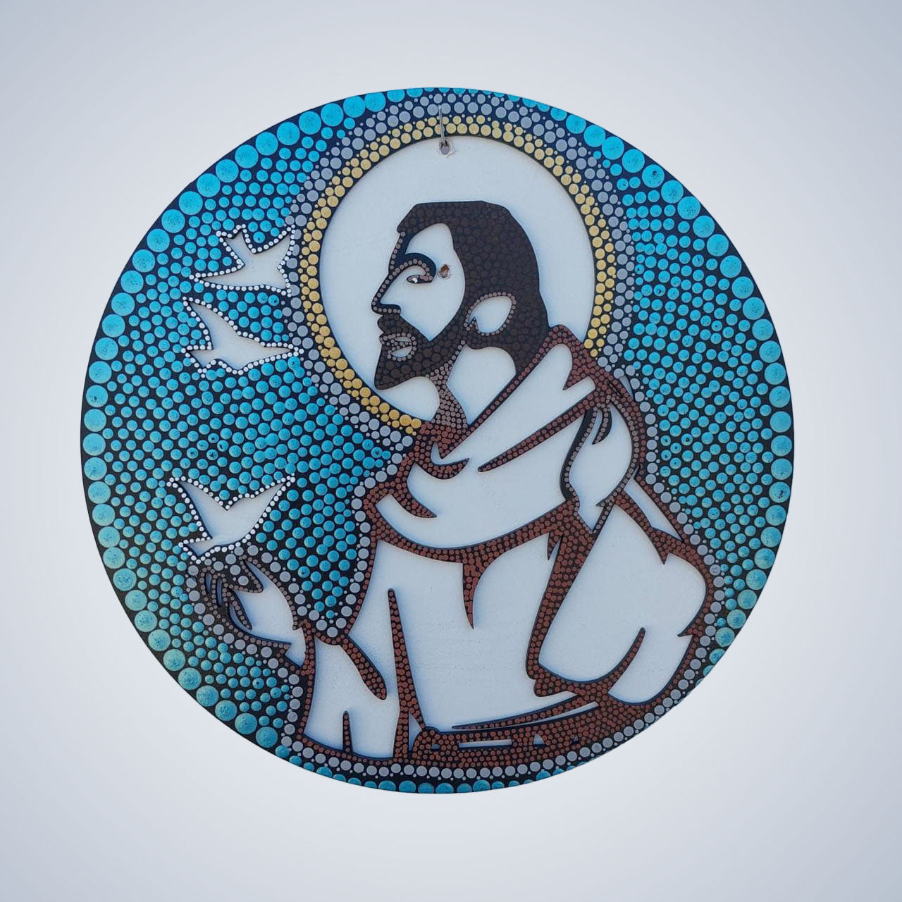 Mandala Saint Francis of Assisi in pointillism