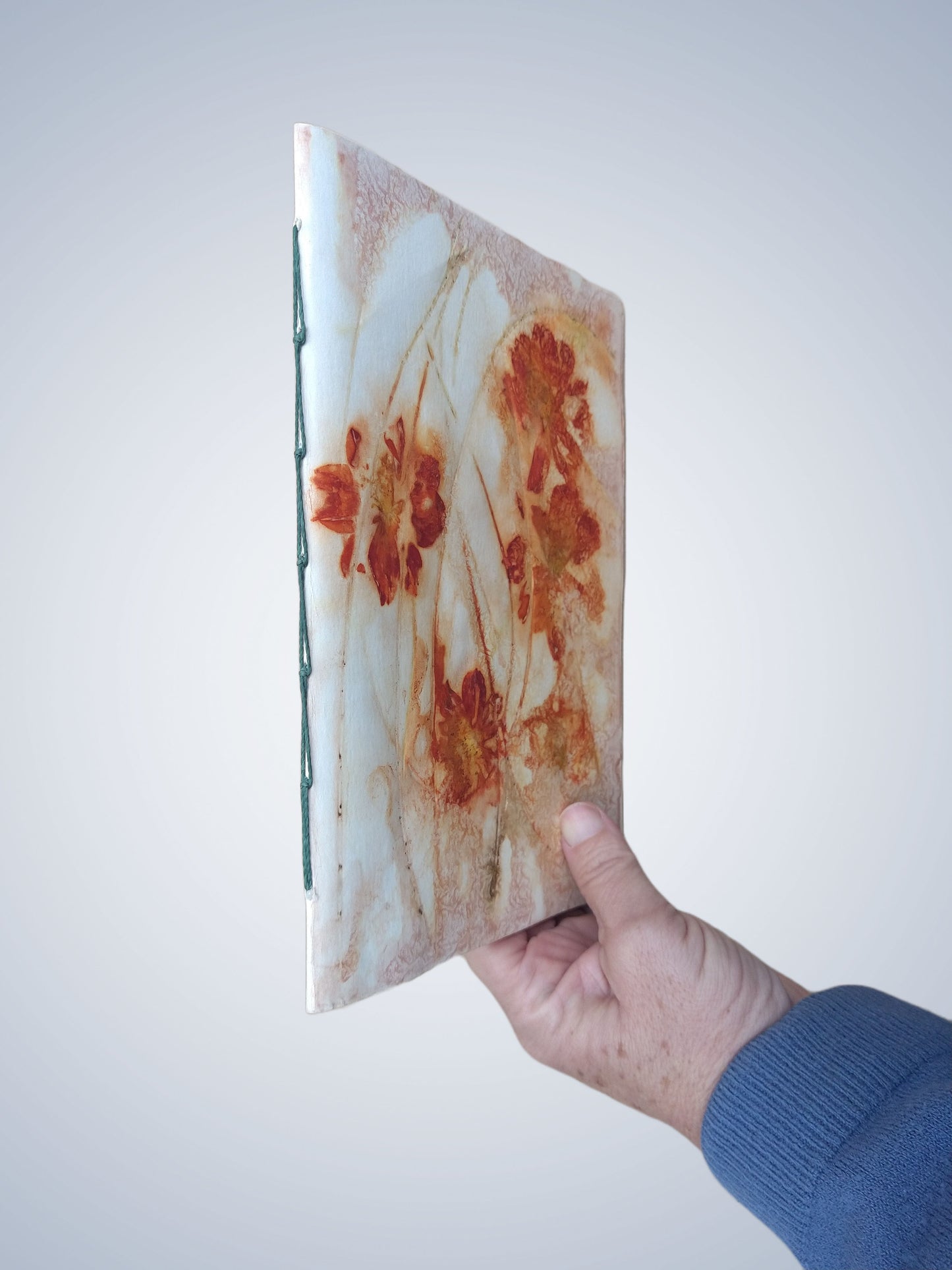Handmade notebook with ecoprint cover
