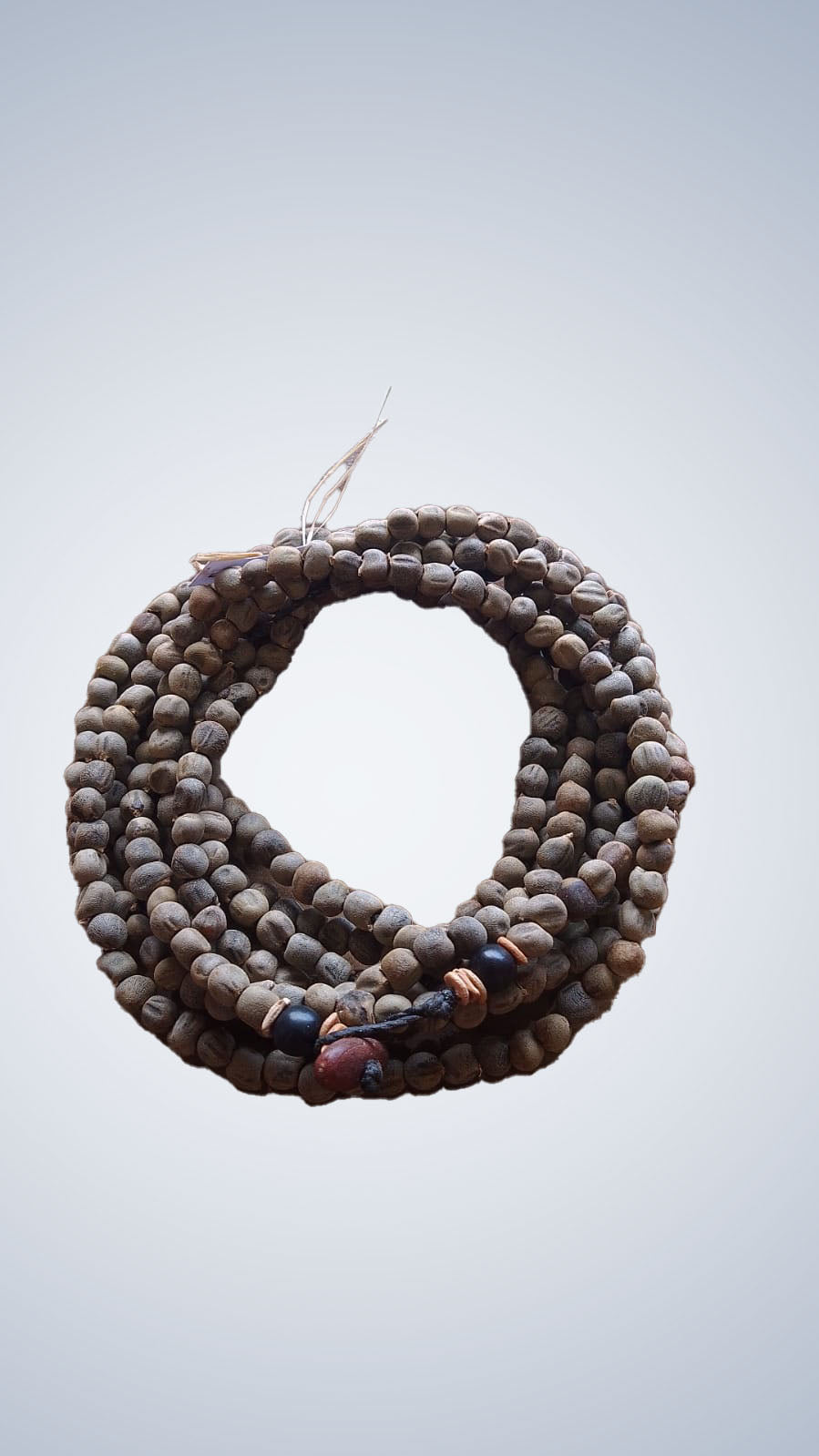 Okra seed necklace, long