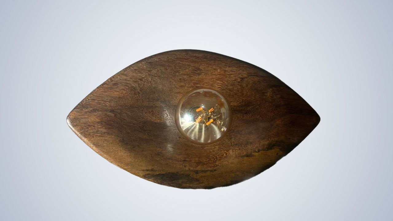 Mini Luminária "Luz dos Olhos" em Catuaba/Imbuia