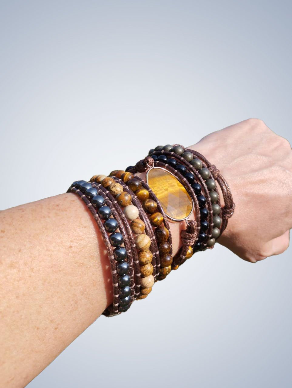 Pulseira Olho de Tigre - pedras naturais