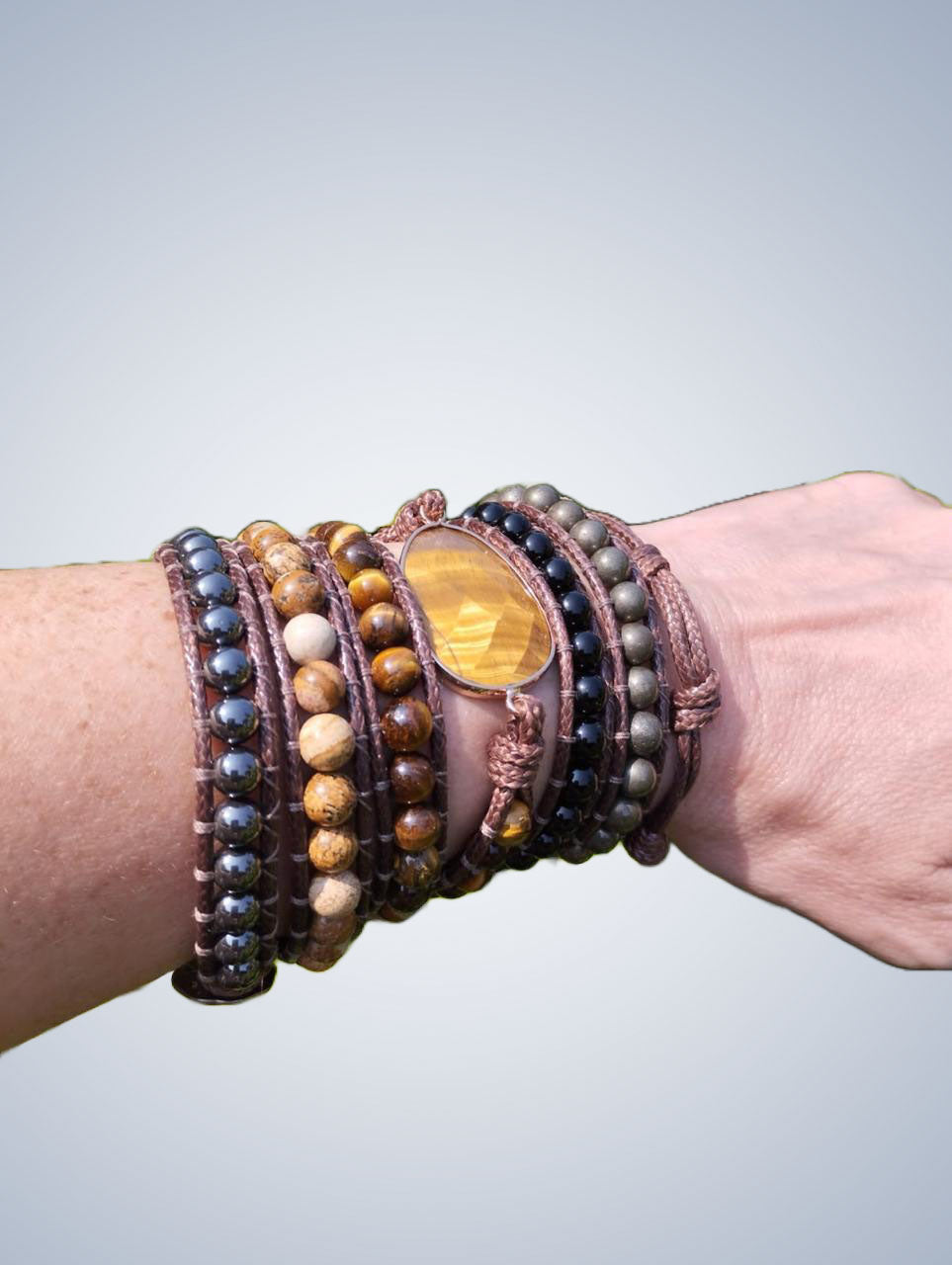 Pulseira Olho de Tigre - pedras naturais