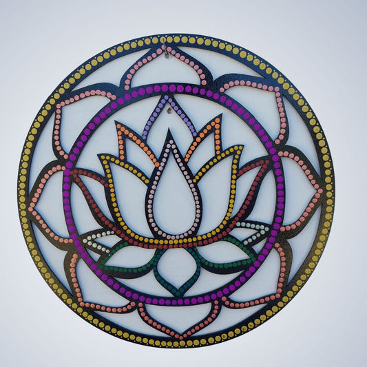 Mandala Flor de Lótus em pontilhismo