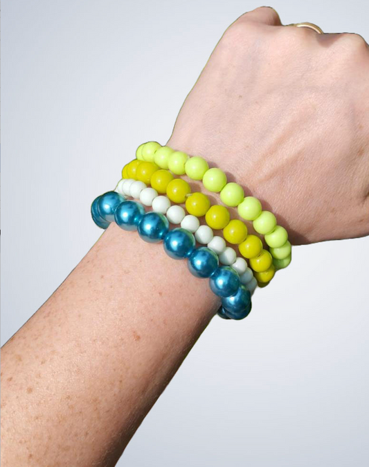 Mix de 4 pulseiras em tons de verde