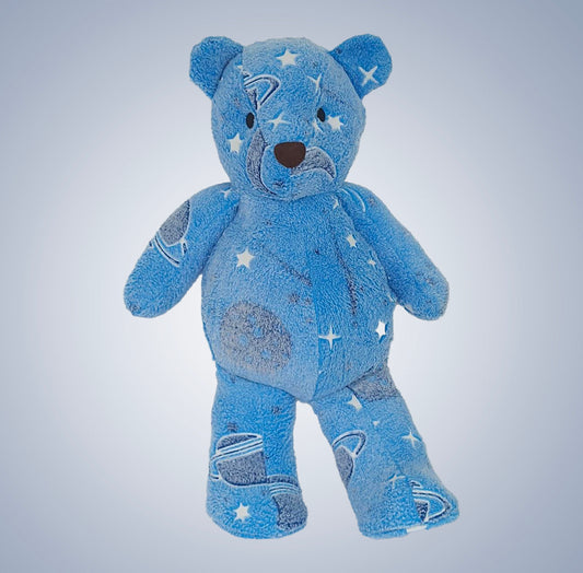 Boneco de Pelúcia - Urso Big Azul com estrelas que brilham no escuro